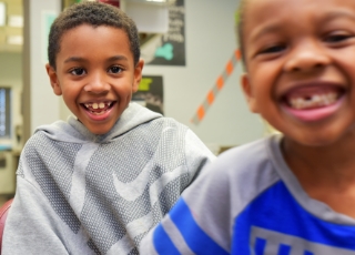 Brothers smiling